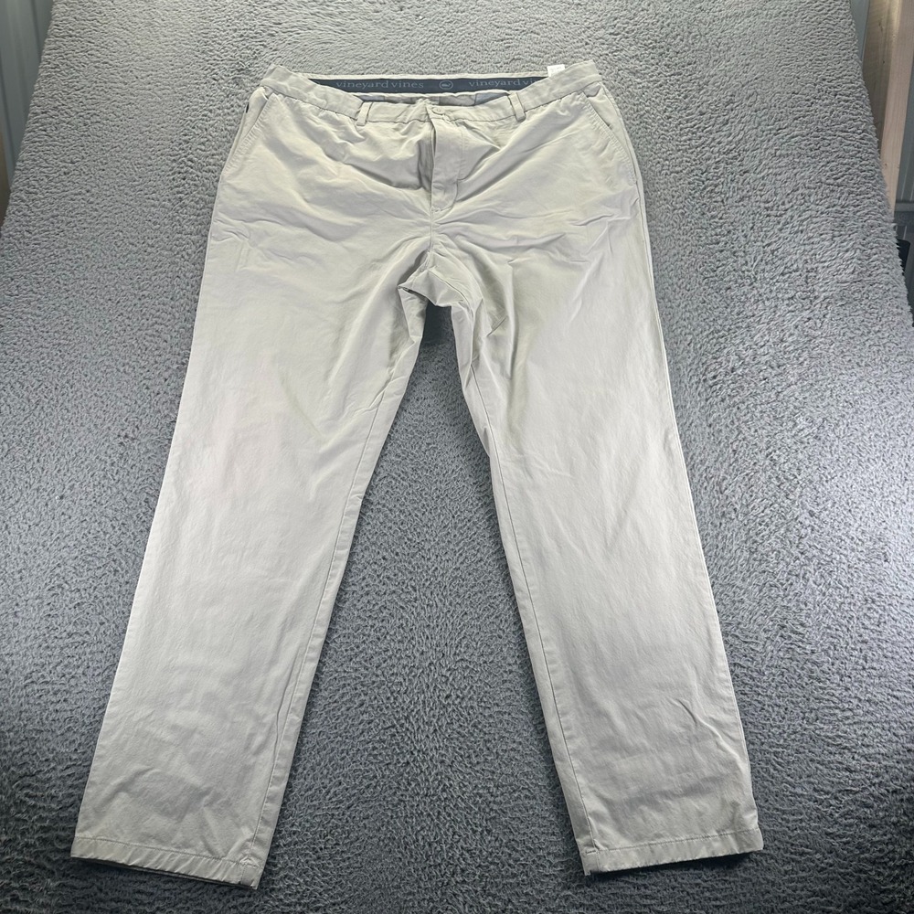 Vineyard Vines On‎ The Go Pant Men's 40x32 Beige Cotton Chino Classic Business